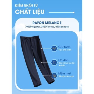 Quần âu nam Yody, quần tây cạp chun vải Viscose thoáng khí, mềm mịn, tôn dáng QAM7027 MCTR25A085