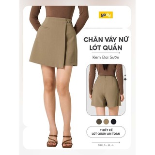 Chân váy nữ YODY lót quần kèm đai sườn CVN7177