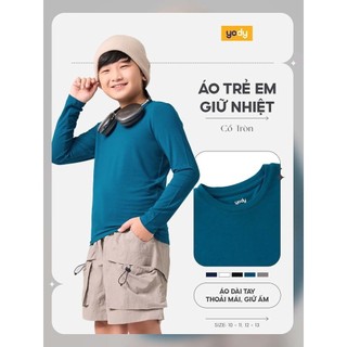 Áo giữ nhiệt cho bé 10-15 tuổi YODY cổ tròn vải bambo mềm mại, thông thoáng, co giãn thoải mái TCLT25F057