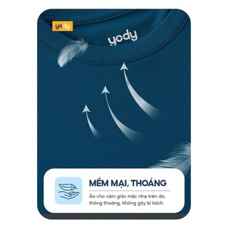 Áo giữ nhiệt cho bé 10-15 tuổi YODY cổ tròn vải bambo mềm mại, thông thoáng, co giãn thoải mái TCLT25F057