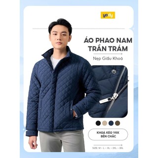 Áo phao nam YODY trần trám bền, nhẹ, siêu ấm, có thể giặt máy PHM7009