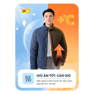 Áo phao nam YODY trần trám bền, nhẹ, siêu ấm, có thể giặt máy PHM7009