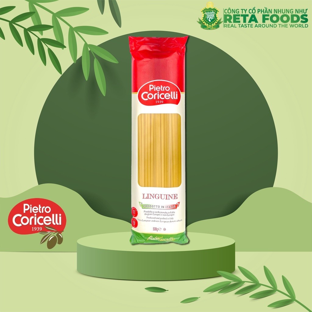 Mì Ý Chính Hãng Pietro Coricelli 500g, Linguine (Mì Sợi Dẹt)/Spaghetti (Mì Sợi Tròn)