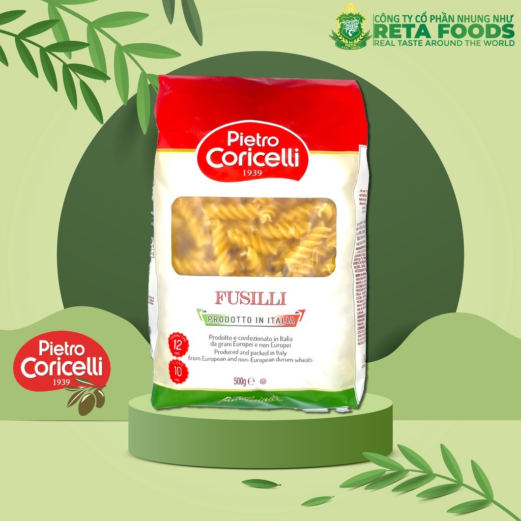 Nui Ý Pietro Coricelli Fusilli Pasta (Nui Xoắn)/Nui Ý Elbows Pasta (Nui Con Sò) 500gr