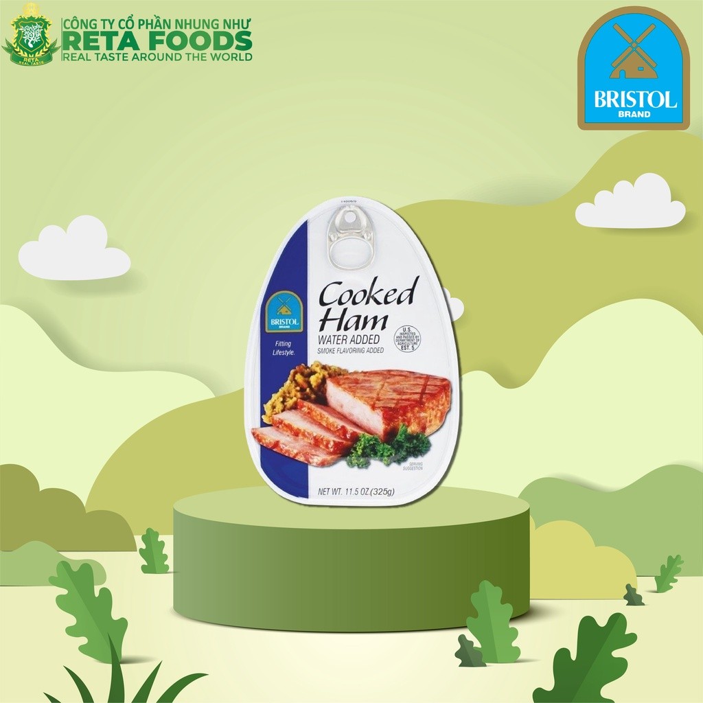 Thịt hộp Hà Lan Cao Cấp Bristol Cooked Ham 325gr