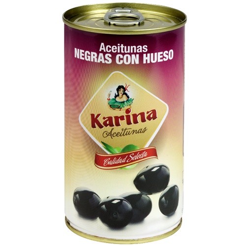Trái oliu đen nguyên hạt Karina Spanish Whole Black Olive 350gr