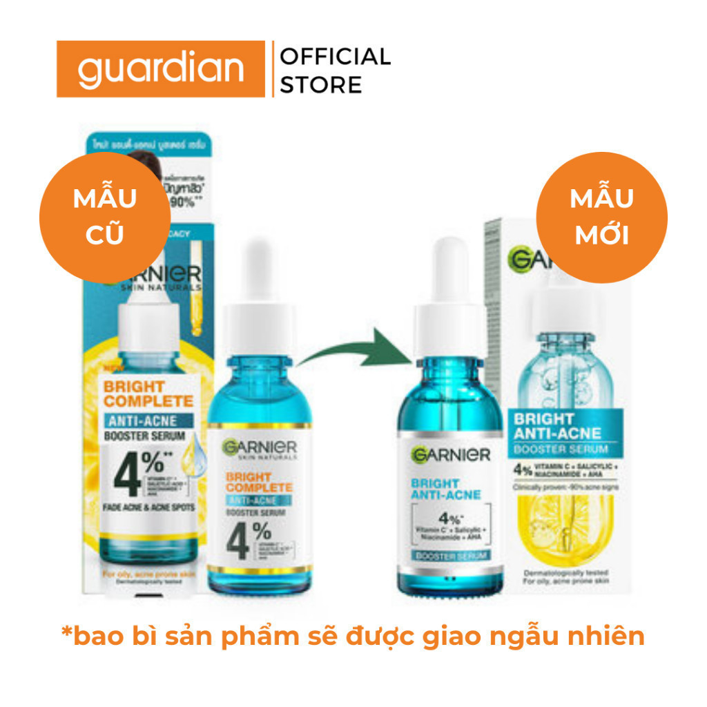 Ảnh Tinh Chất Hỗ Trợ Mờ Thâm Sáng Da Garnier Bright Complete Anti-Acness Booster Serum 4% Cho Da Dầu Mụn 30ml 2