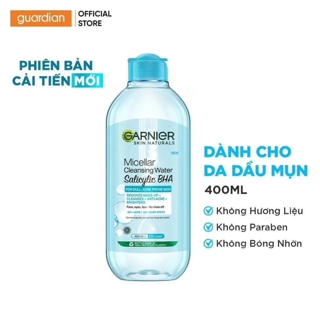Ảnh Nước Tẩy Trang Cho Da Dầu Mụn Micellar Water Garnier Guardian 400Ml 3