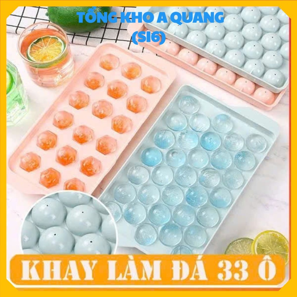 (COMBO 10)Vỉ Làm Đá Bi Tròn 33 Viên Chất Liệu An Toàn,Khuôn Làm Đá Ngộ Nghĩnh Tiện Lợi - KHAY LÀM ĐÁ TRÒN KHUÔN THẠCH TI