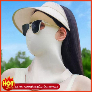 Khăn quàng cổ che nắng toàn mặt, chắn tia UV bảo vệ bằng lụa băng - tấm che mặt