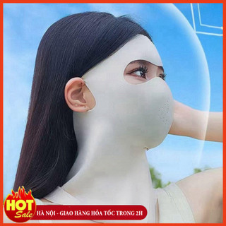 Khăn quàng cổ che nắng toàn mặt, chắn tia UV bảo vệ bằng lụa băng - tấm che mặt