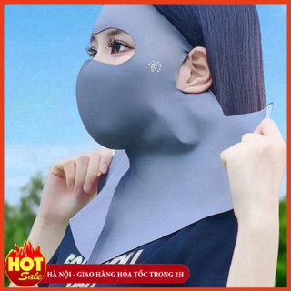 Khăn quàng cổ che nắng toàn mặt, chắn tia UV bảo vệ bằng lụa băng - tấm che mặt