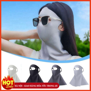 Khăn quàng cổ che nắng toàn mặt, chắn tia UV bảo vệ bằng lụa băng - tấm che mặt