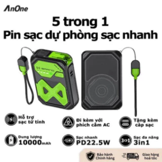 Sạc Dự Phòng Không Dây, Sạc Dự Phòng Kiêm Củ Sạc Công Suất 22,5W 20000mAh, Sạc Cho Iphone Và Android SP01 SP01