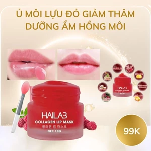 Ủ dưỡng môi lựu đỏ collagen Hàn Quốc HaiLaB giảm thâm, hồng môi dưỡng ẩm căng mọng 10gr (full hộp, full tem chính hãng)