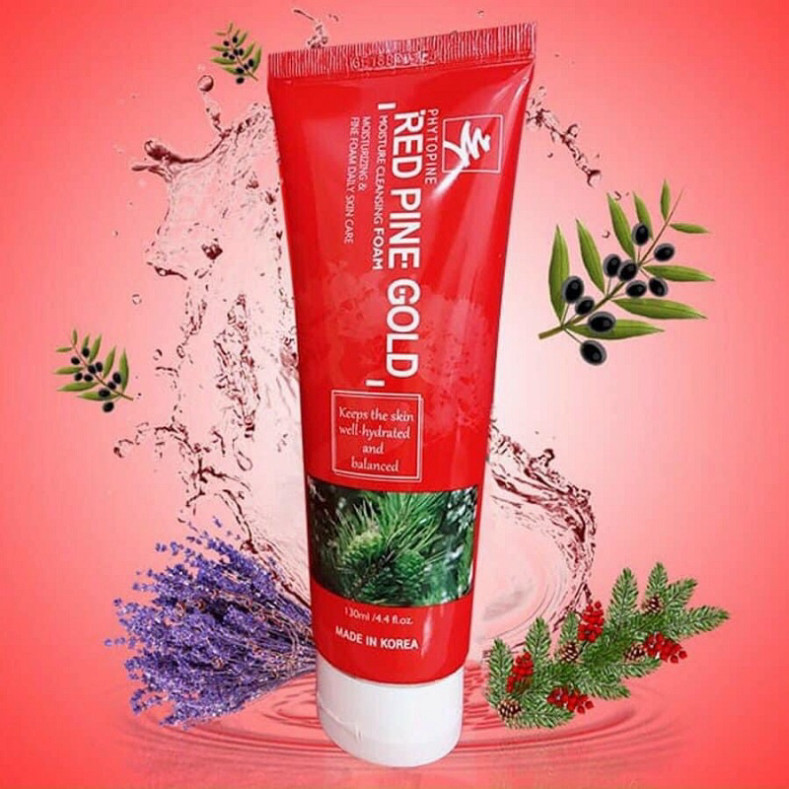 Sữa Rửa Mặt Tinh Dầu Thông Đỏ Red Pine Gold Moisture Cleansing Foam Hàn Quốc, Tuýp 130ml