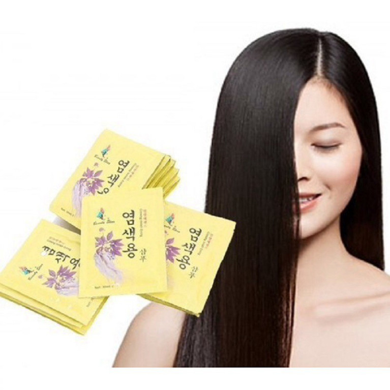 [ Trợ Giá ] Dầu Gội Nhuộm Đen Tóc Beauty Star Hàn Quốc, Combo 10 Gói * 30ml