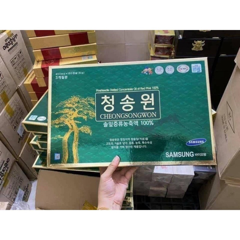 [ Hàng Chính Hãng ] Tinh Dầu Thông Đỏ Cheongsongwon Hàn Quốc, Hộp Màu Xanh 180 Viên