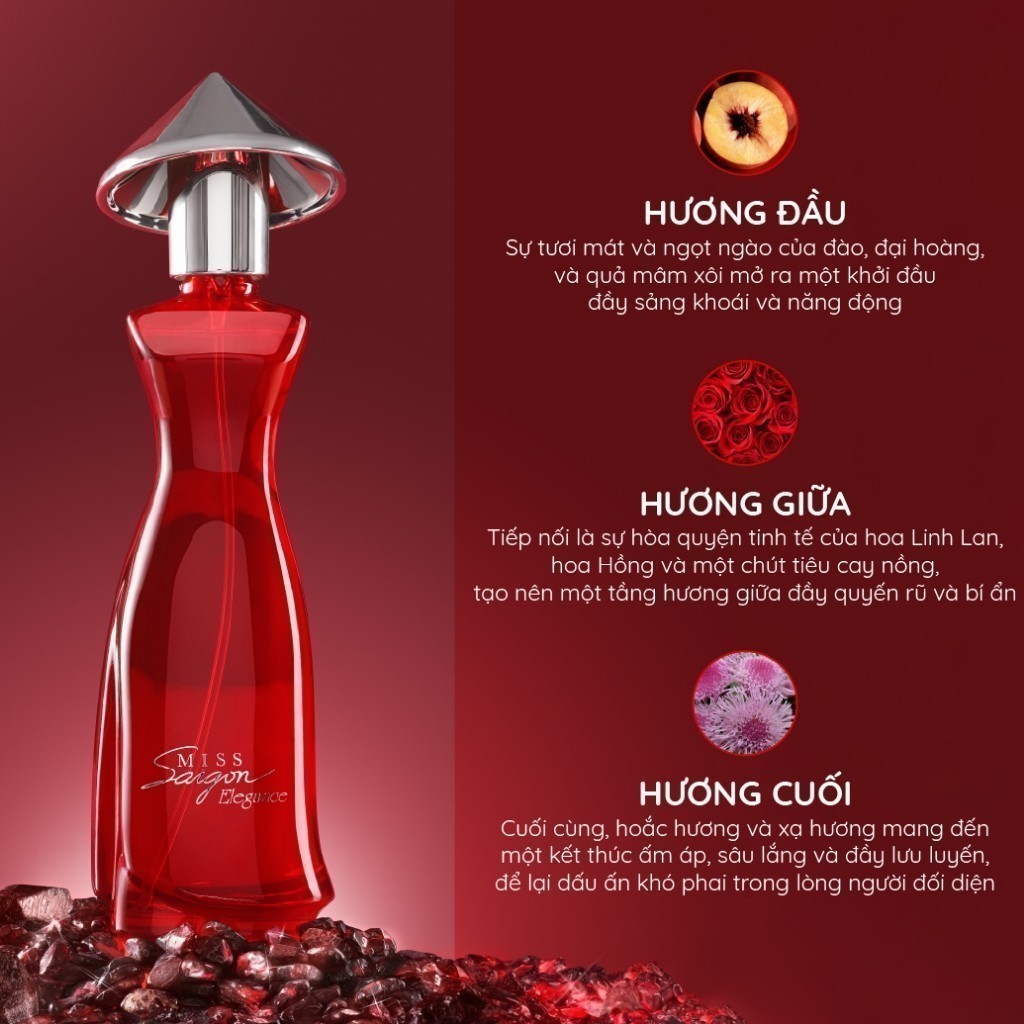 Ảnh Nước Hoa Miss Saigon Elegance Garnet 50ml - Hương nhẹ nhàng quyến rũ 3