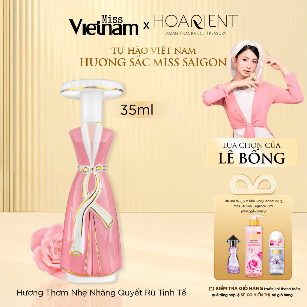 Ảnh Nước hoa nữ Miss Vietnam - Hà Nội N33 - Hộp sứ hồng EDP 35ml 1