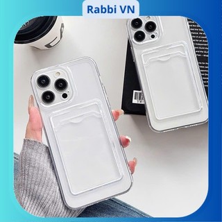 Ốp Lưng Cài Thẻ Trong Suốt 7plus/8plus/xr/xsmax/11/12/13/14/15/16/pro/plus/promax RABBI
