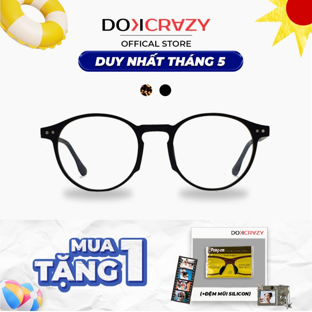 Ảnh Gọng kính DOKCRAZY DANO mắt tròn nam nữ thời trang chất liệu cao cấp, nhẹ, Chống ánh sáng xanh,UV400 1