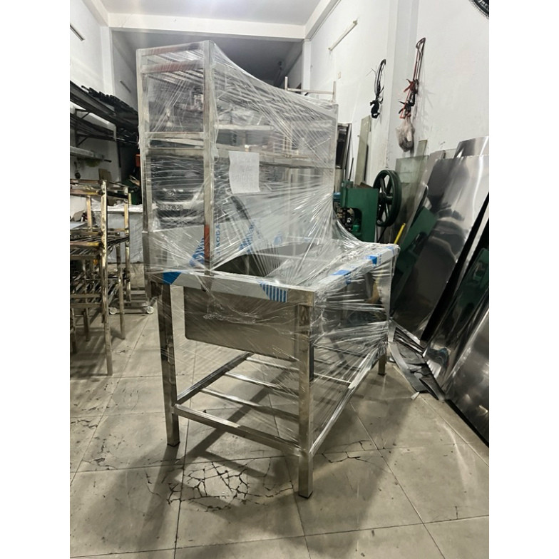 🔥 CHẬU RỬA INOX 2 NGĂN KÈM KỆ 2 TẦNG ĐỂ CHÉN – TIỆN LỢI & CHẮC CHẮN 🔥