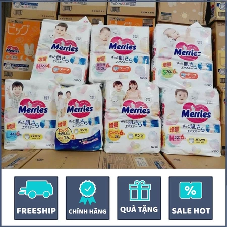 Bỉm dán/quần Merries nội địa Nhật Bản đủ size