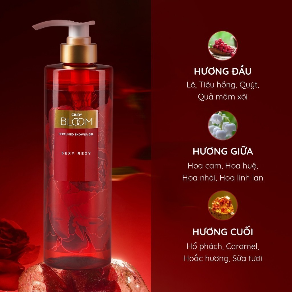Ảnh Combo Sữa tắm nước hoa Cindy Bloom Sexy Rexy Quyến rũ + So Slay Thu hút 640g/chai 2
