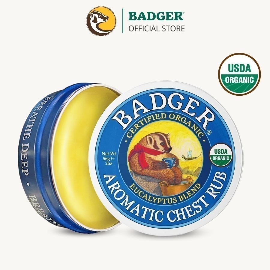 Ảnh Sáp dầu bôi ấm ngực hữu cơ BADGER organic Chest Rub balm -  21g 1