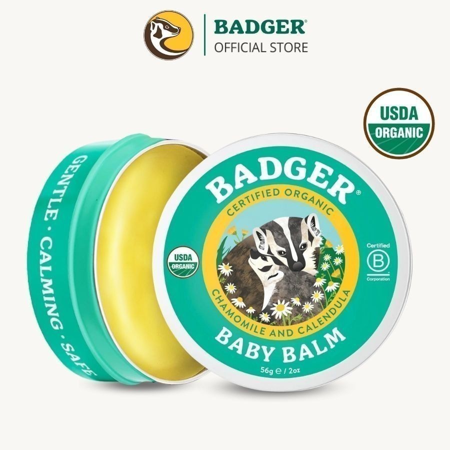 Ảnh Sáp dầu hữu cơ dưỡng da em bé BADGER Baby organic balm dưỡng ẩm cho da khô, ngừa hăm an toàn cho trẻ sơ sinh – 21g 56g 1