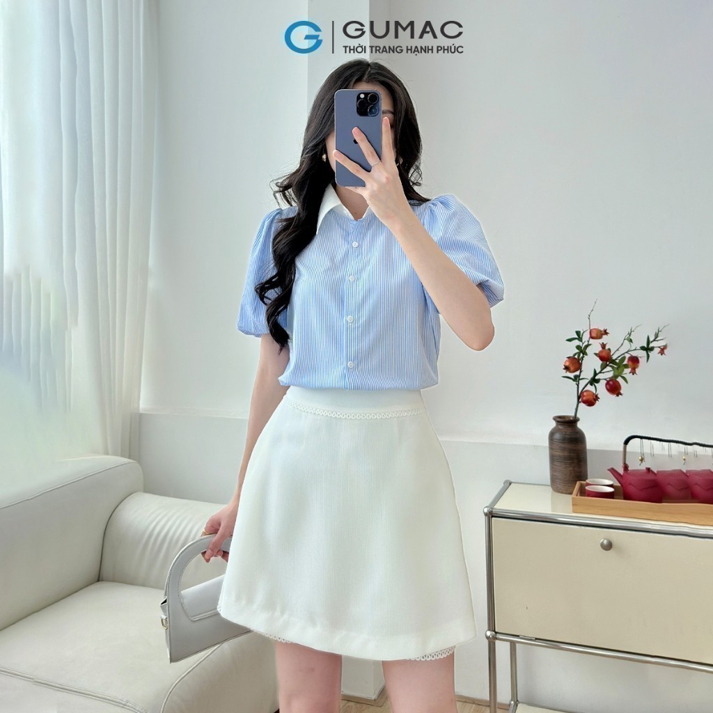 Ảnh Sơ mi cổ kiểu thời trang GUMAC LAF0117 4
