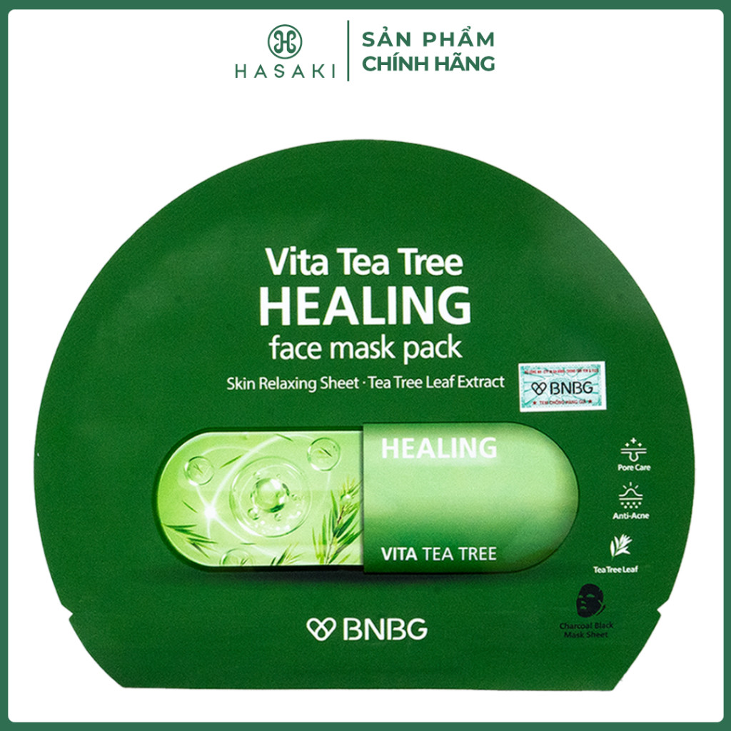 Mặt Nạ BNBG Vita Tea Tree Healing Face Mask Pack Thải Độc Da Giảm Mụn 30ml