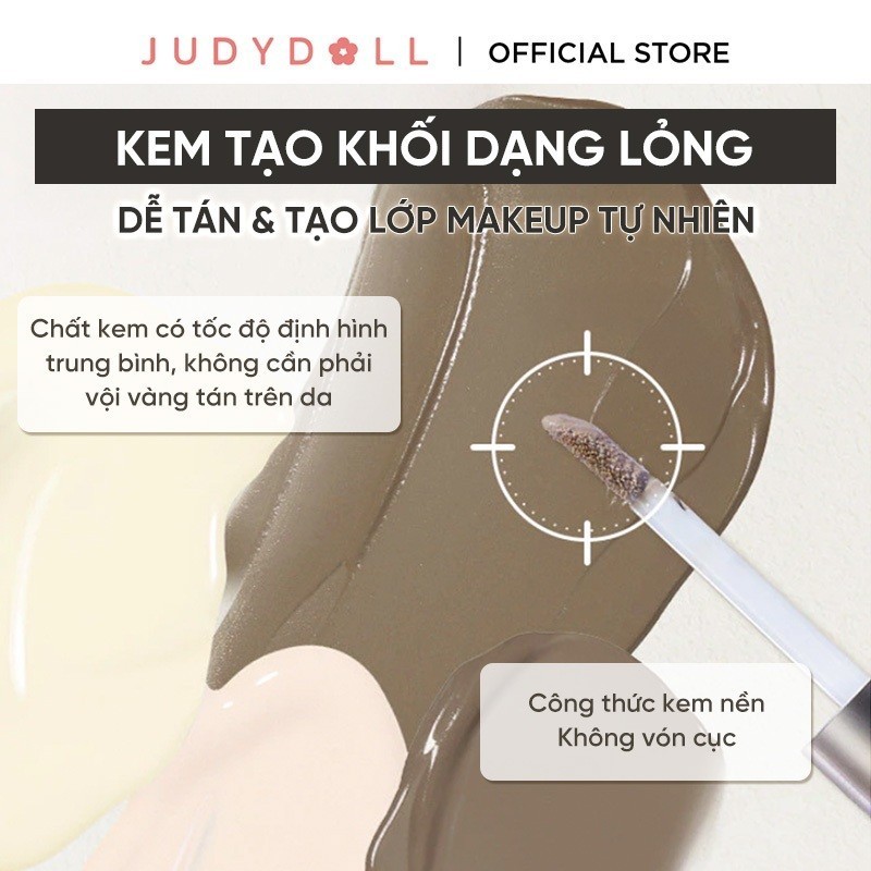 Ảnh Kem Tạo Khối Bắt Sáng JUDYDOLL 4.8g Lâu Trôi Tự Nhiên Dạng Lỏng Dễ Sử Dụng Cho Người Mới Bắt Đầu 4