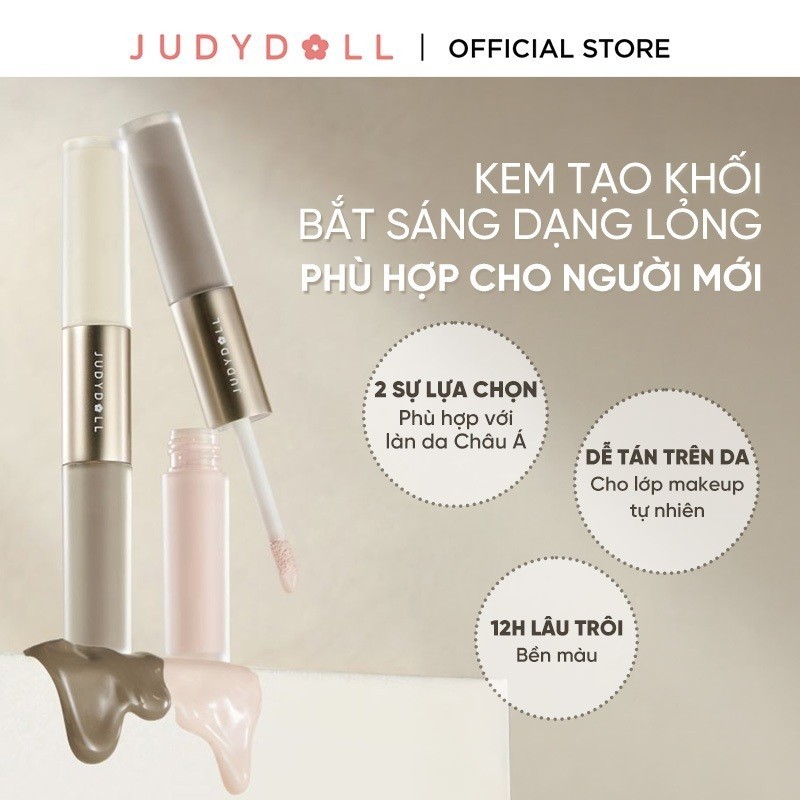 Ảnh Kem Tạo Khối Bắt Sáng JUDYDOLL 4.8g Lâu Trôi Tự Nhiên Dạng Lỏng Dễ Sử Dụng Cho Người Mới Bắt Đầu 2