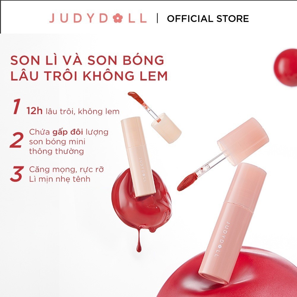 Ảnh JUDYDOLL Combo 2 Son Bóng Mờ Che Phủ Rãnh Môi Không Lem Dưỡng Ẩm Lâu Trôi Màu Sắc Tự Nhiên Dễ Sử Dụng 1