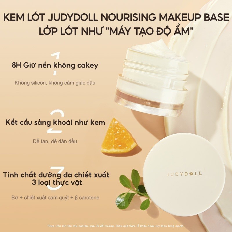 Ảnh Kem Lót Trang Điểm JUDYDOLL 30g Dưỡng Ẩm Hương Quýt Biển Nâng Tone Kiềm Dầu Mịn Lì Thu Nhỏ Lỗ Chân Lông 4