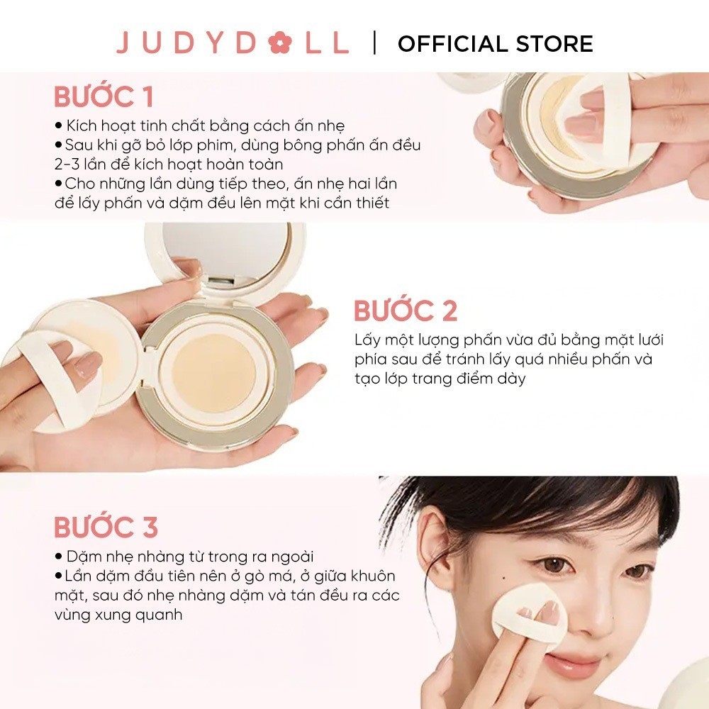 Ảnh Cushion Phấn Nước JUDYDOLL Cho Da Khô Cấp Ẩm Dưỡng Ẩm Tiệp Da Che Phủ Tốt Bền Màu Lâu Trôi Mỏng Nhẹ 4