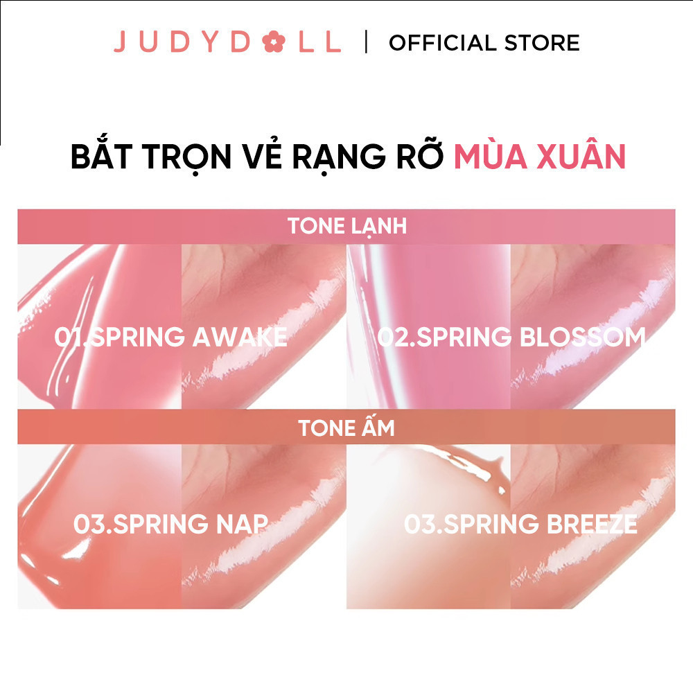 Ảnh Má Hồng Kem JUDYDOLL Căng Bóng Lâu Trôi Mềm Mịn Chuẩn Màu Tự Nhiên Tạo Hiệu Ứng 3D Gloss 3