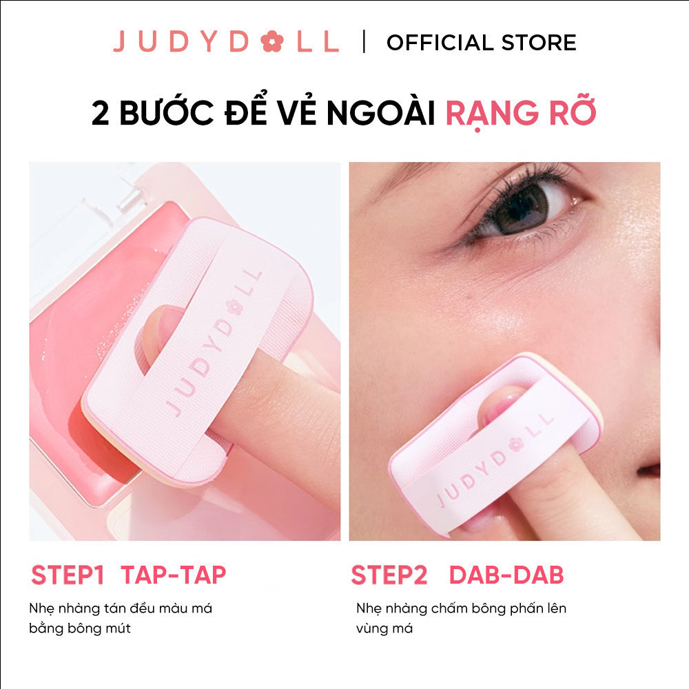 Ảnh Má Hồng Kem JUDYDOLL Căng Bóng Lâu Trôi Mềm Mịn Chuẩn Màu Tự Nhiên Tạo Hiệu Ứng 3D Gloss 4