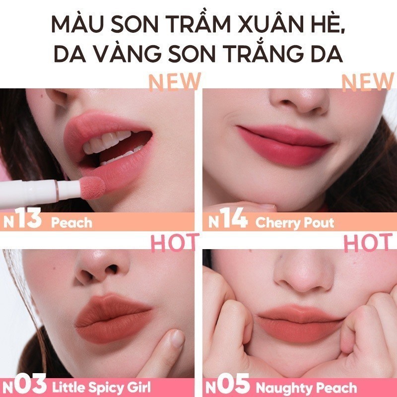 Ảnh Son Kem Lì JUDYDOLL 1.8g Đầu Bông Dặm Kem Mịn Màu Sắc Tươi Tắn Son Vặn Bền Màu Che Phủ Vân Môi Nổi Bật 2