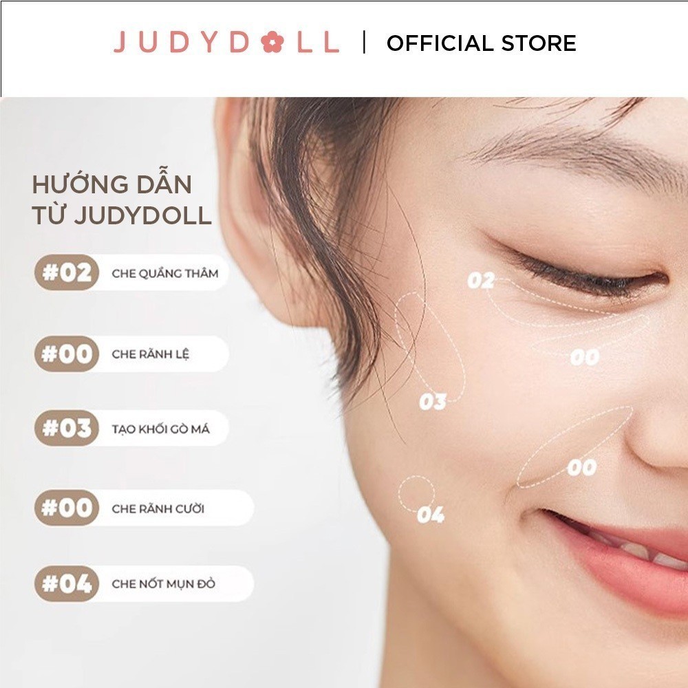Ảnh Kem Che Khuyết Điểm JUDYDOLL 3.2g Che Phủ Siêu Nhẹ Triệt Sắc Giúp Hiệu Chỉnh Màu Da Kiềm Dầu Lâu Trôi Chống Thấm Nước Suốt 24h 4