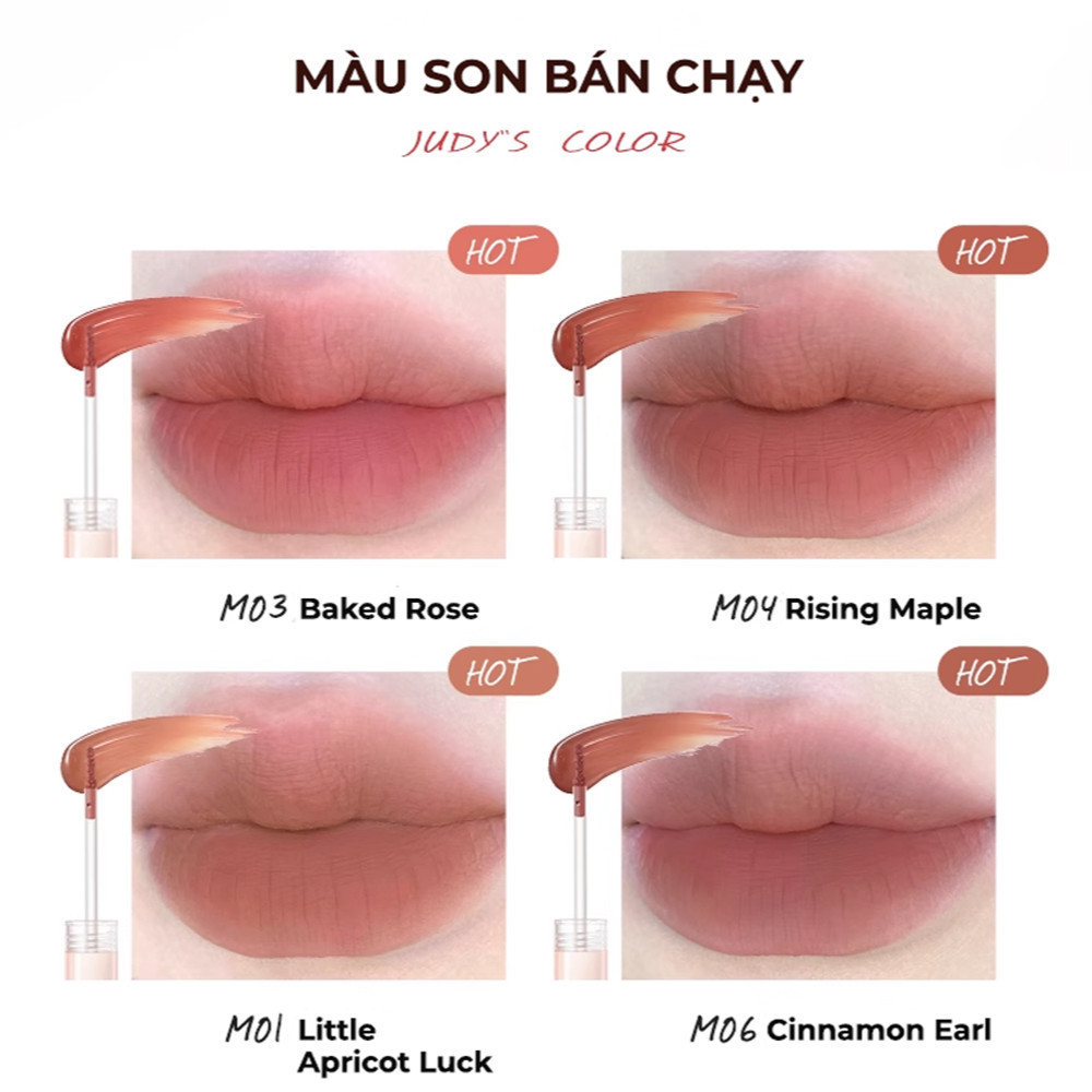 Ảnh Son Kem Lì JUDYDOLL 2.4g Bền Màu, Nhẹ Môi, Chất Son Mịn Lì Cho Hiệu Ứng Mờ Vân Môi Thời Trang 2