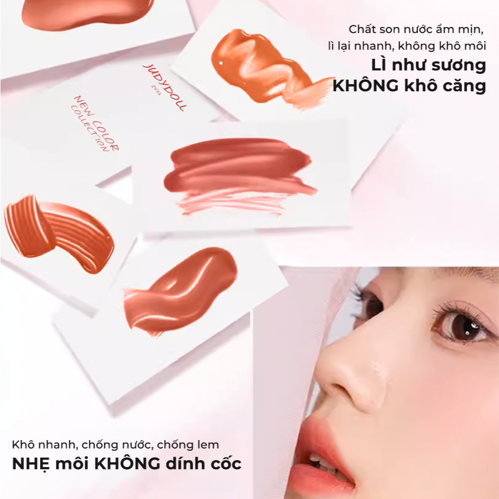 Ảnh Son Kem Lì JUDYDOLL 2.4g Bền Màu, Nhẹ Môi, Chất Son Mịn Lì Cho Hiệu Ứng Mờ Vân Môi Thời Trang 3