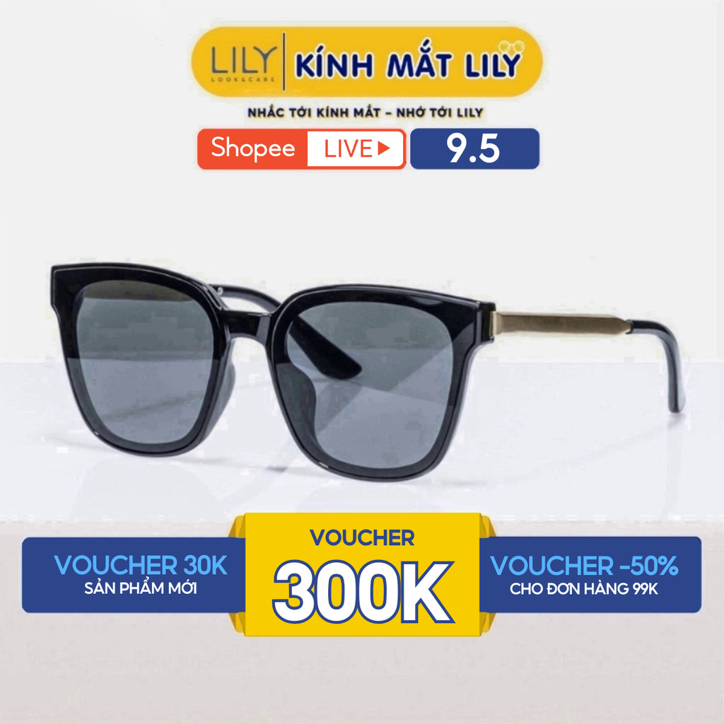 Ảnh Kính mát nam nữ Lilyeyewear chống UV400 thiết kế mắt vuông dễ đeo màu sắc thời trang 602335 1