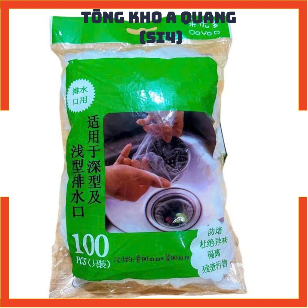 Combo 100 Túi Lọc Dùng 1 Lần Không Tắc Nghẽn,Túi Lọc Rác Bồn Rửa Chén Thông Minh - SET TÚI LƯỚI LỌC RÁC CO GIÃN TIỆN LỢI