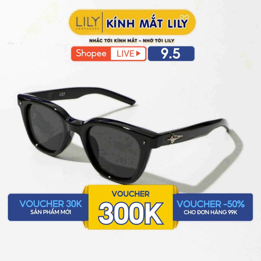 Ảnh Kính mát nam nữ LILYEYEWEAR mắt vuông chống tia UV400 bảo vệ mắt KC25 1