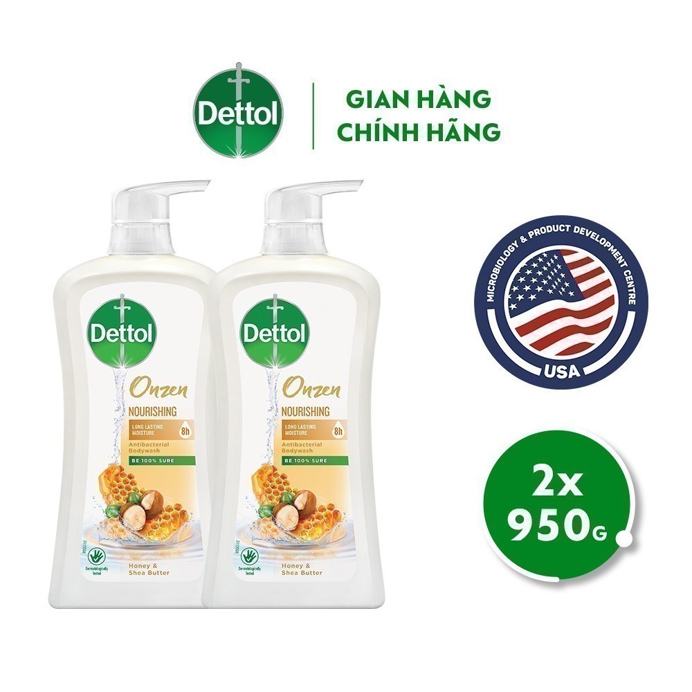 Ảnh Combo 2 sữa tắm Dettol Onzen kháng khuẩn dưỡng thể 950g 1