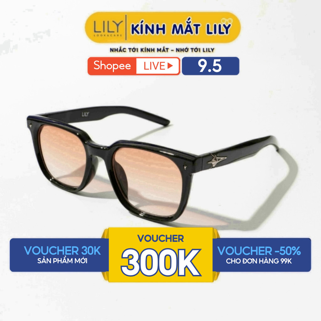 Ảnh Kính mát vuông nam nữ LILYEYEWEAR chống tia UV400 bảo vệ mắt kiểu dáng thời trang KC26 1
