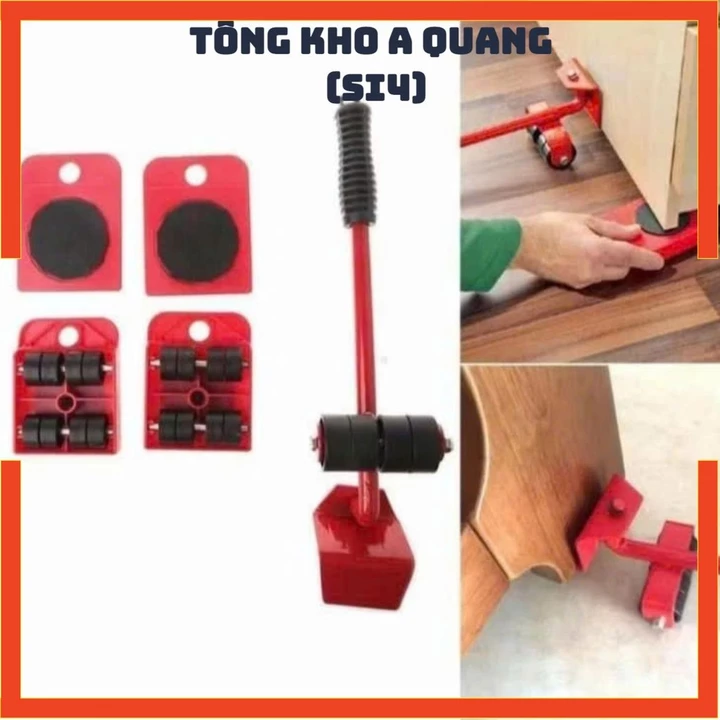 Bộ Dụng Cụ Di Chuyển Đồ Đạc Tiện Lợi,Dụng Cụ Di Chuyển Vật Nặng Gia Đình - BÁNH XE CHUYỂN ĐỒ NẶNG MINI KÈM CÁN NÂNG